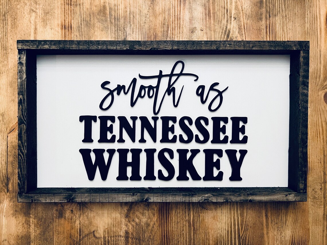 Smooth as Tennessee Whiskey Man Cave Bar Sign Bourbon Wall Art - Image 3