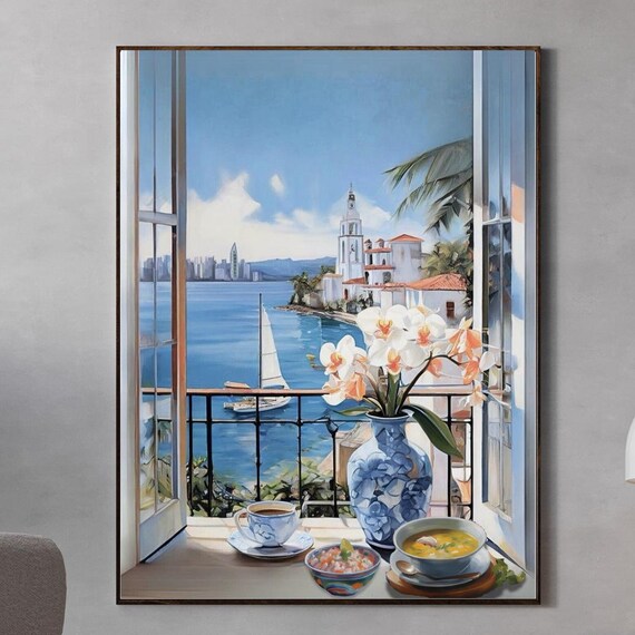 Panama City Window Painting Print To Panamanian American Gift Sancocho Ceviche Casco Viejo Art Abstract Matisse Style