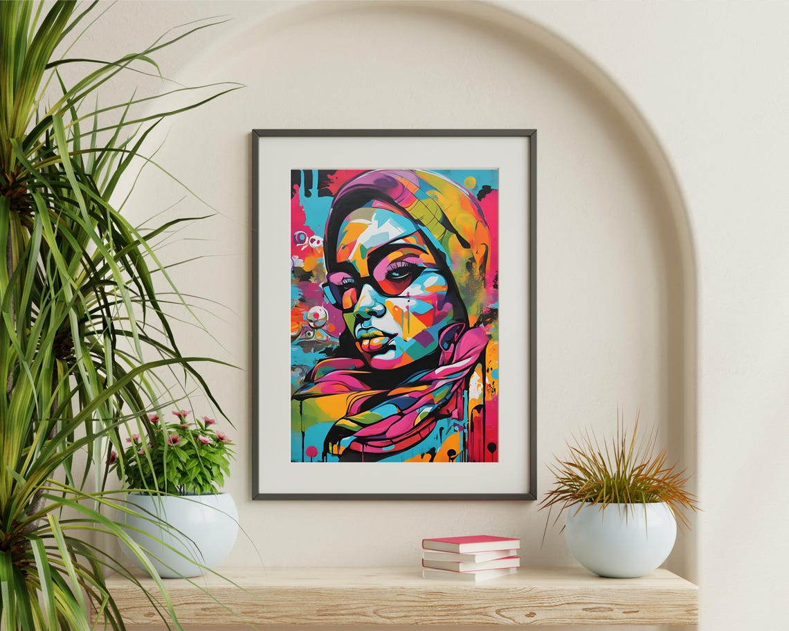 Woman Portrait, Funky Pop Art Abstract Face - Image 3