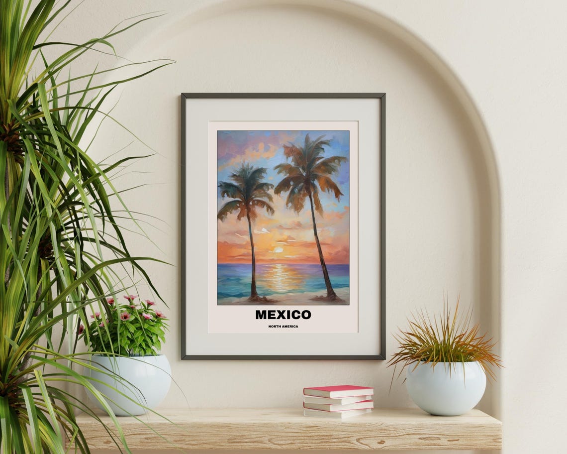 Mexico Beach Tropical Wall Art, Colourful Artwork - Image 3