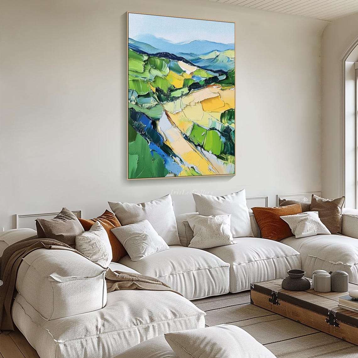 Large 3d Textured Mountain Wall Art Impressionist River Valley Painting On Unique Wilderness Living Room Wall Art Nature Inspired - Image 2