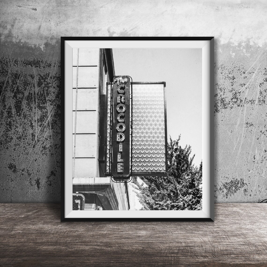The Crocodile Vertical Gold Neon Sign Music Venue Photography Poster - Image 2