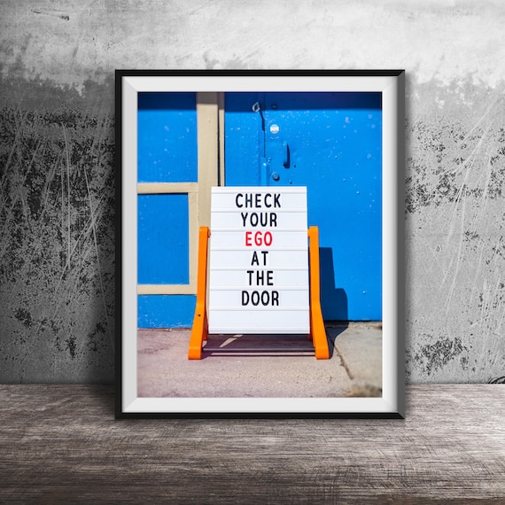 Check Your Ego at the Door Letterboard Quote Office Art Print