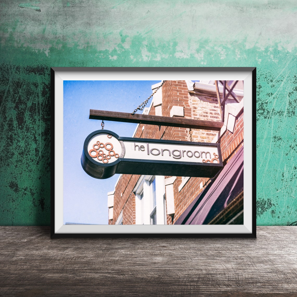 The Long Room Bar Hanging Blade Sign Lakeview Chicago Poster