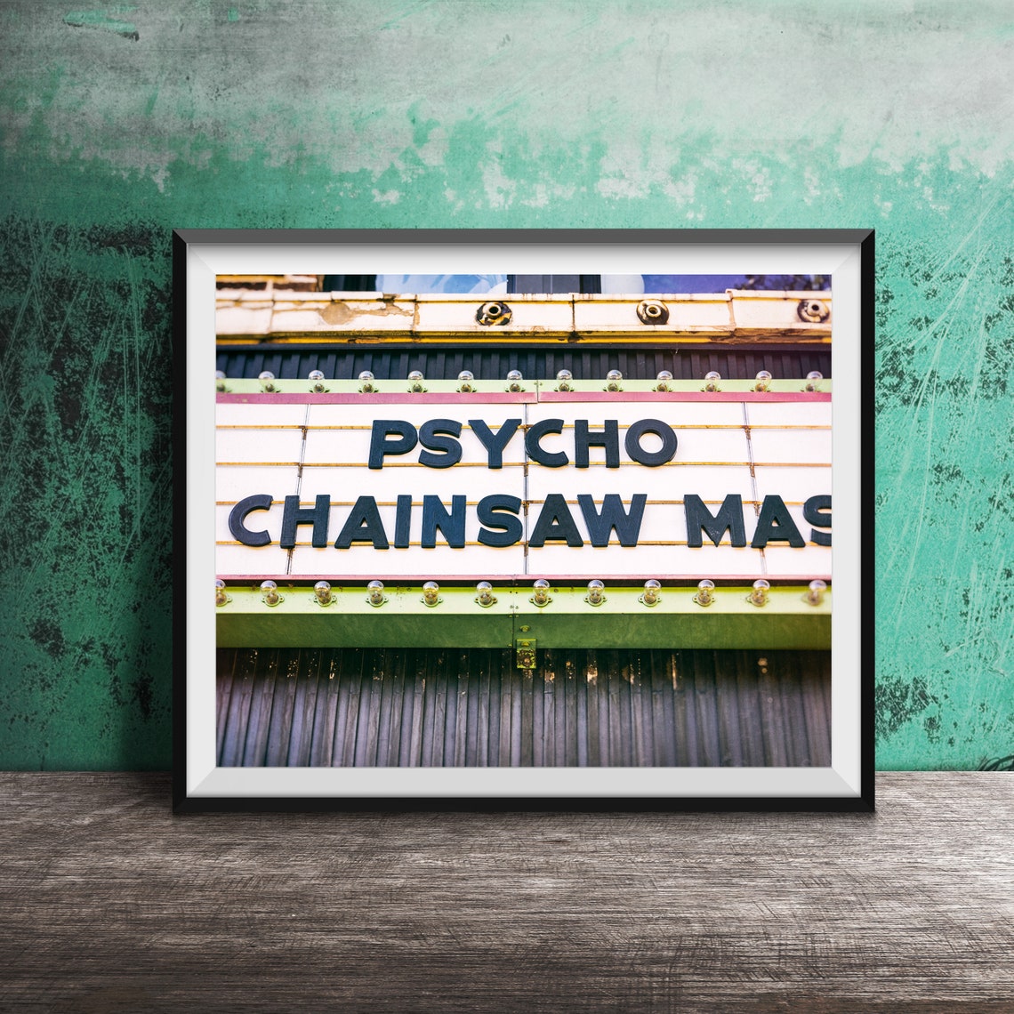 Psycho Horror Movie Sign Vintage Theater Sign Art Unframed Photography Photo Print Vintage Movie Theatre Texas Chainsaw Massacre