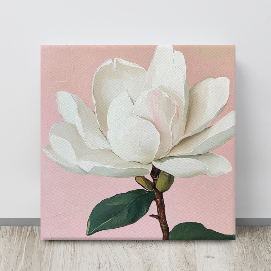 White Gardenia Flower Print Flower Painting Print Wall Art Gardenia Art Gardenia Lover Gifts Pink Wall Art
