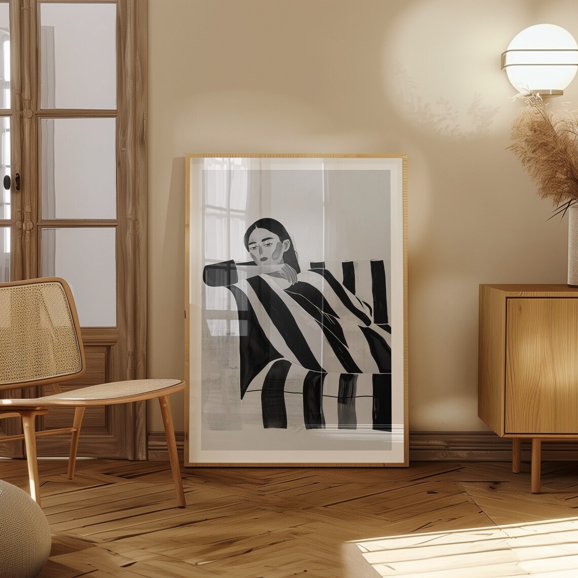 Abstract People Art Print, Nordic Minimalist Decor