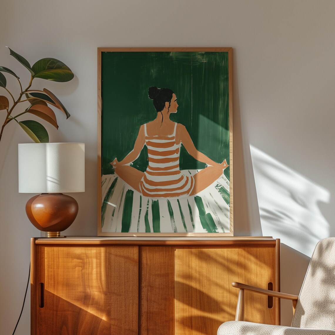Minimalist Yoga Woman, Modern Wellness Art Print - Image 4