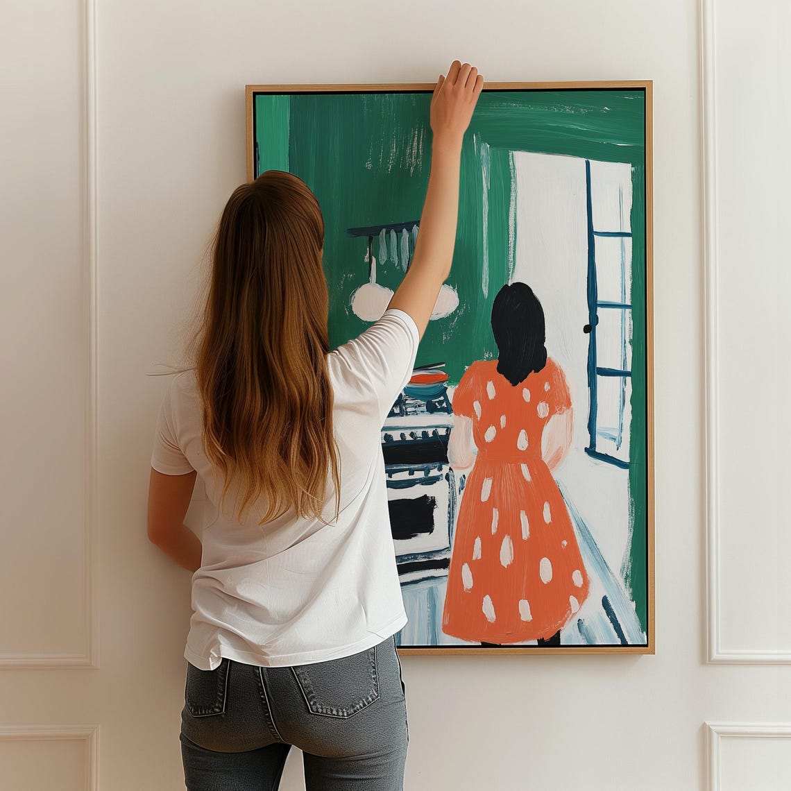 Woman Cooking Print, Modern Kitchen Decor Art Print - Image 4