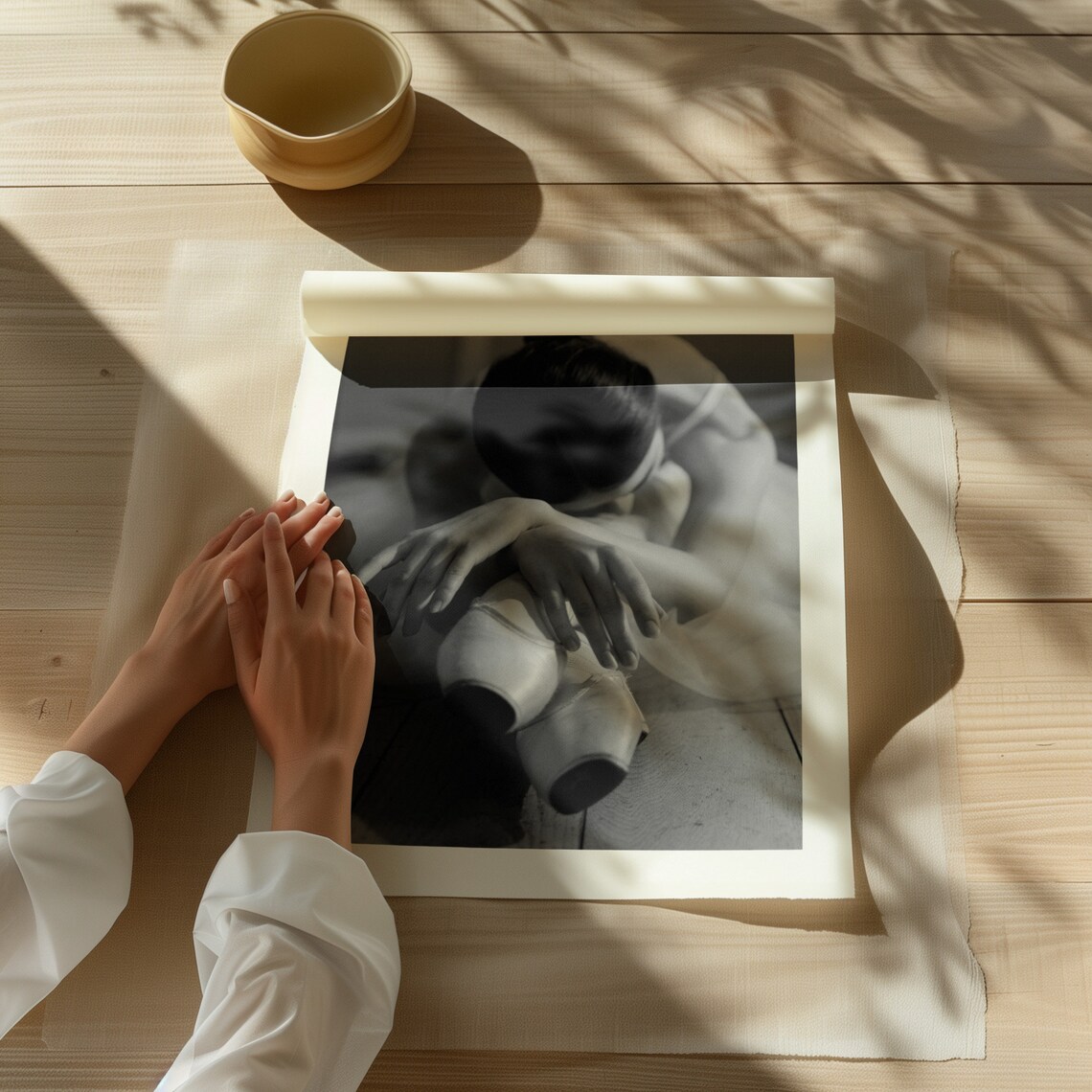 Poignant Ballet Repose, Black And White Art Print - Image 2