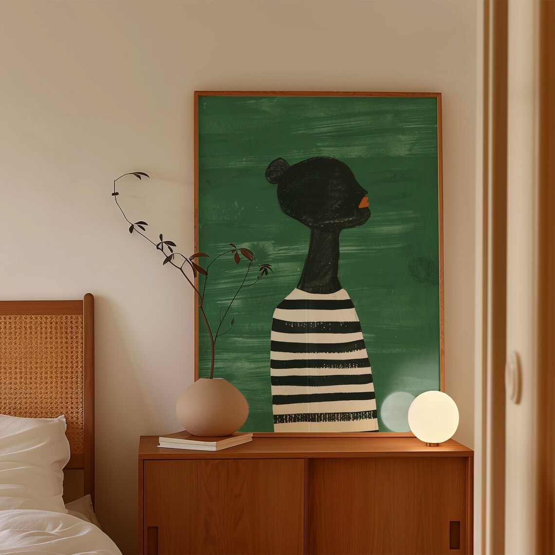 Abstract People Green Wall Art, Nordic Minimalist Print - Image 4
