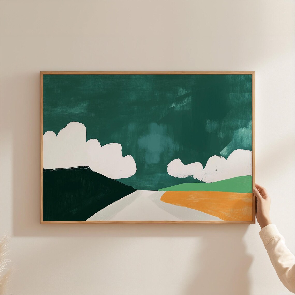 Modern Abstract Landscape, Minimalist Countryside Road Art Print - Image 2