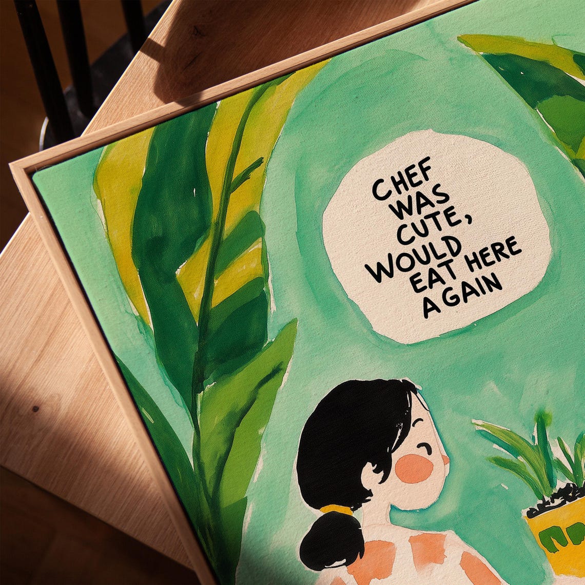 Chef Was Cute Would Eat Here Again Whimsical Cafe Dining Poster - Image 3