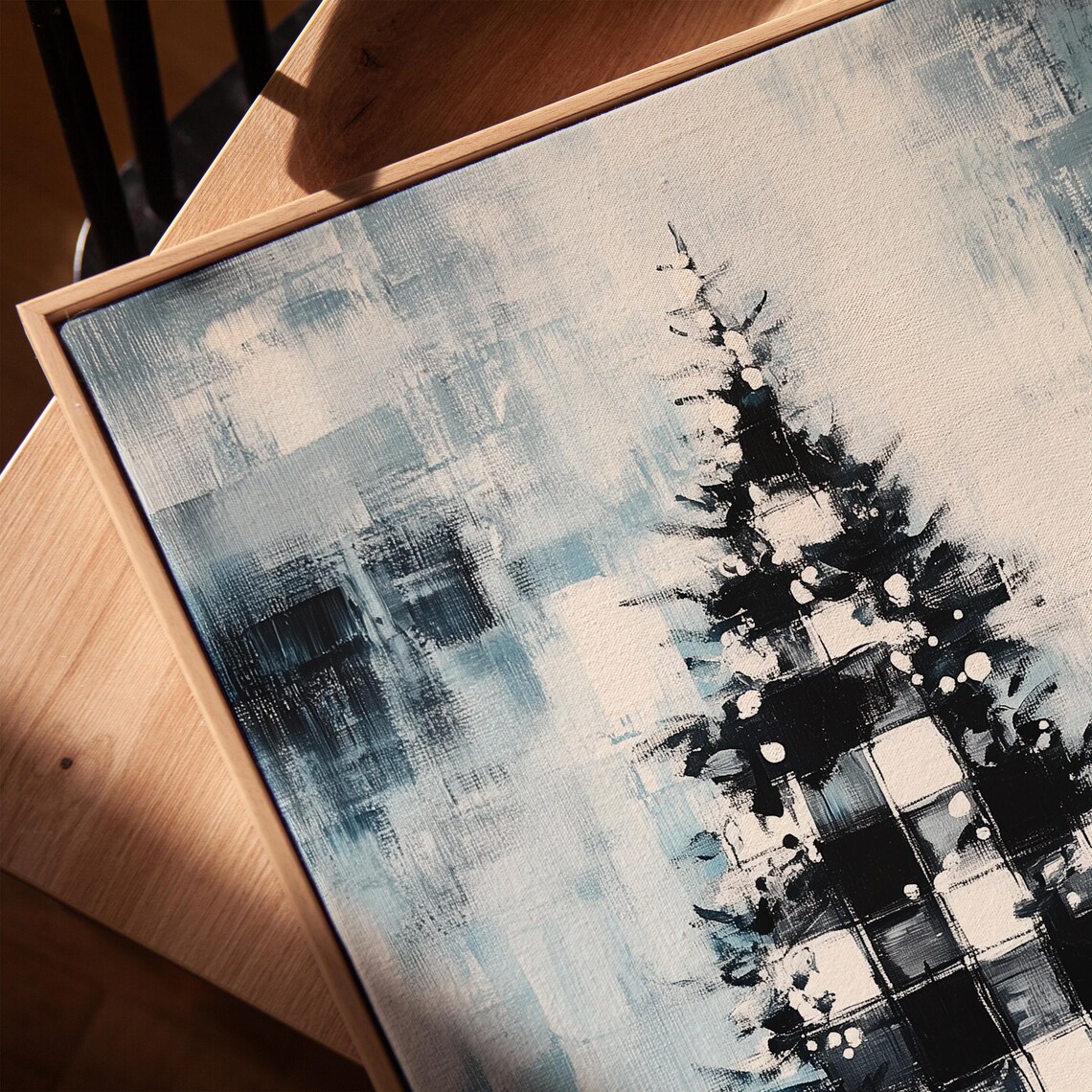 Abstract Christmas Tree Art, Minimalist Holiday Decor - Image 4