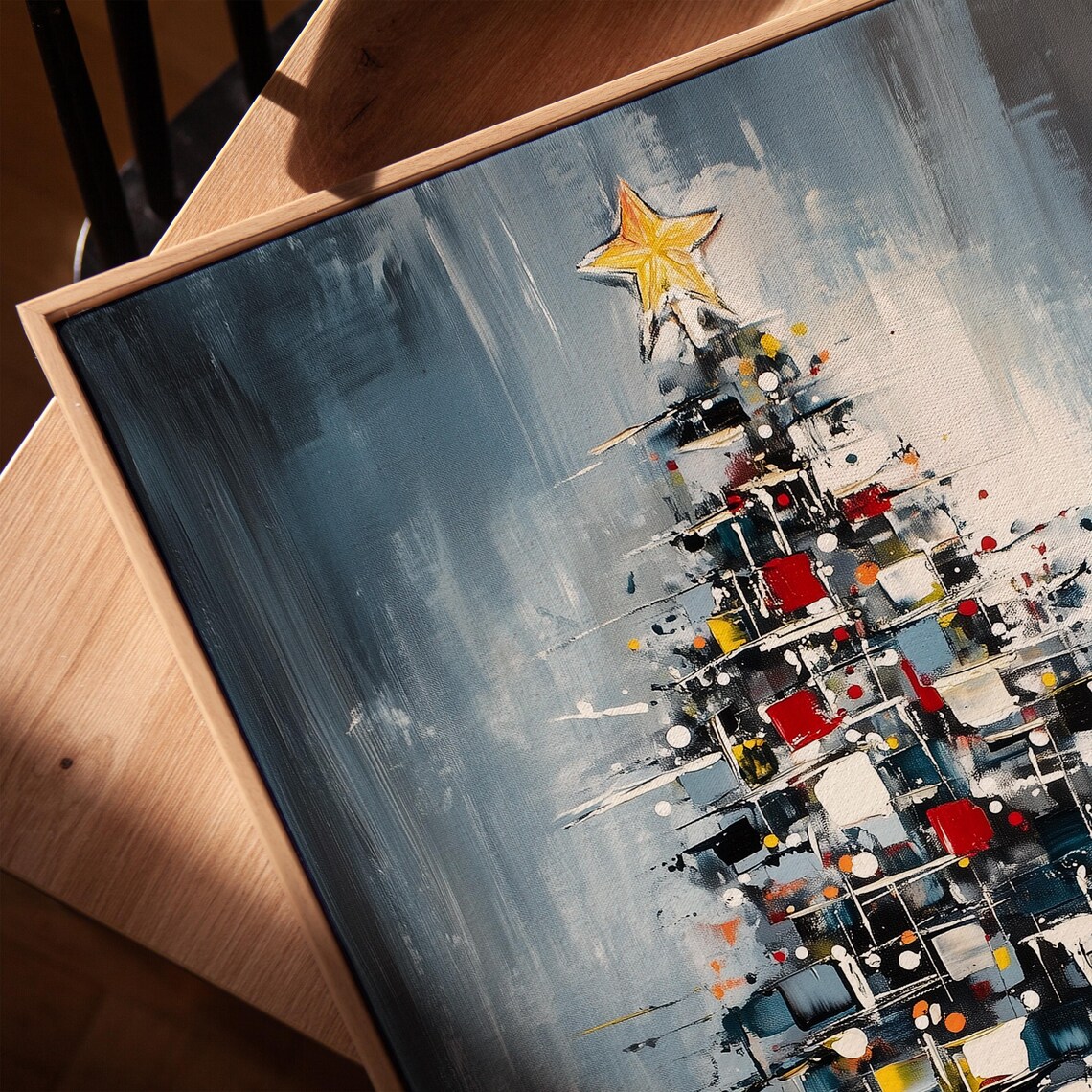 Abstract Christmas Tree, Modern Holiday Wall Decor - Image 3