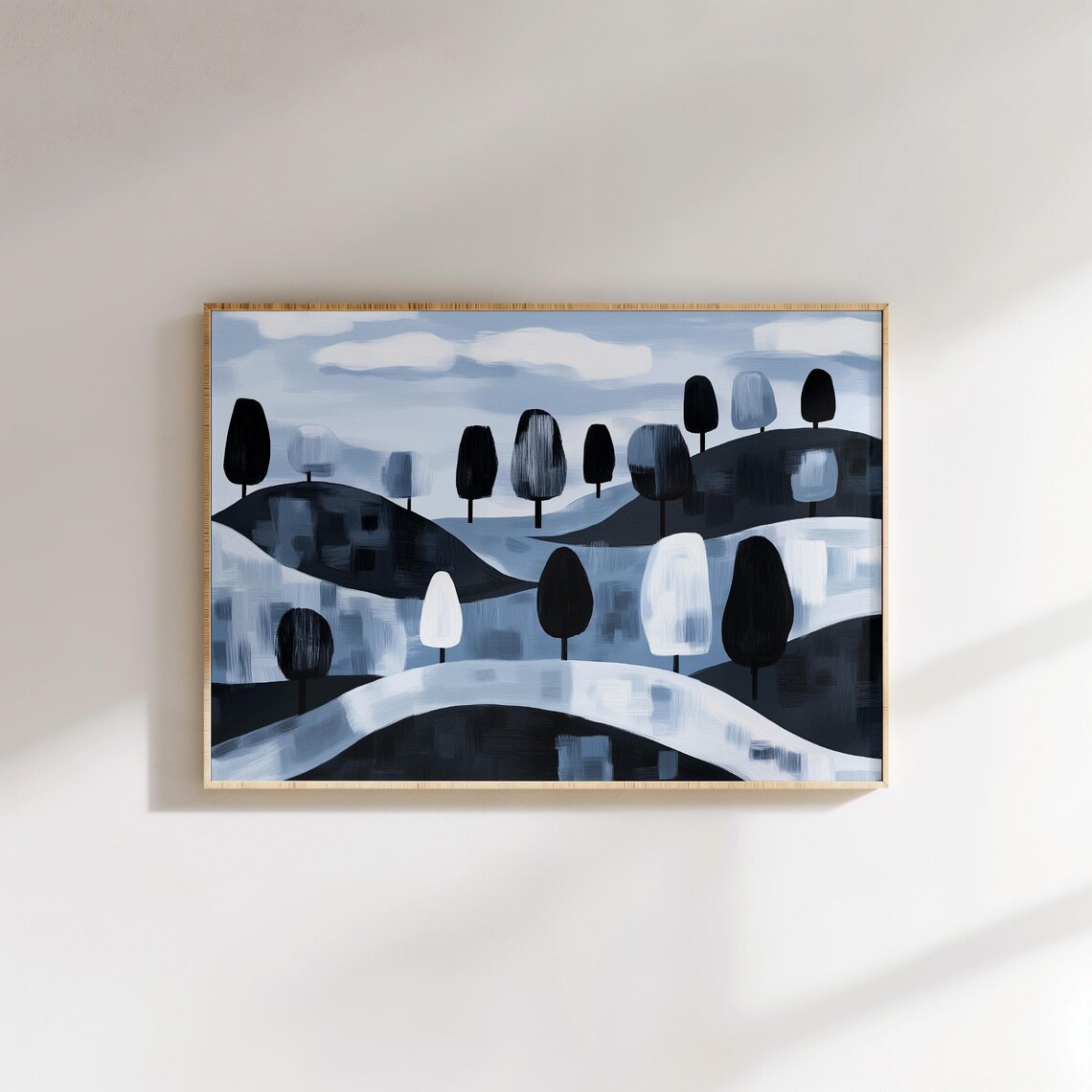 Monochrome Tree Landscape, Minimalist Abstract Forest - Image 6