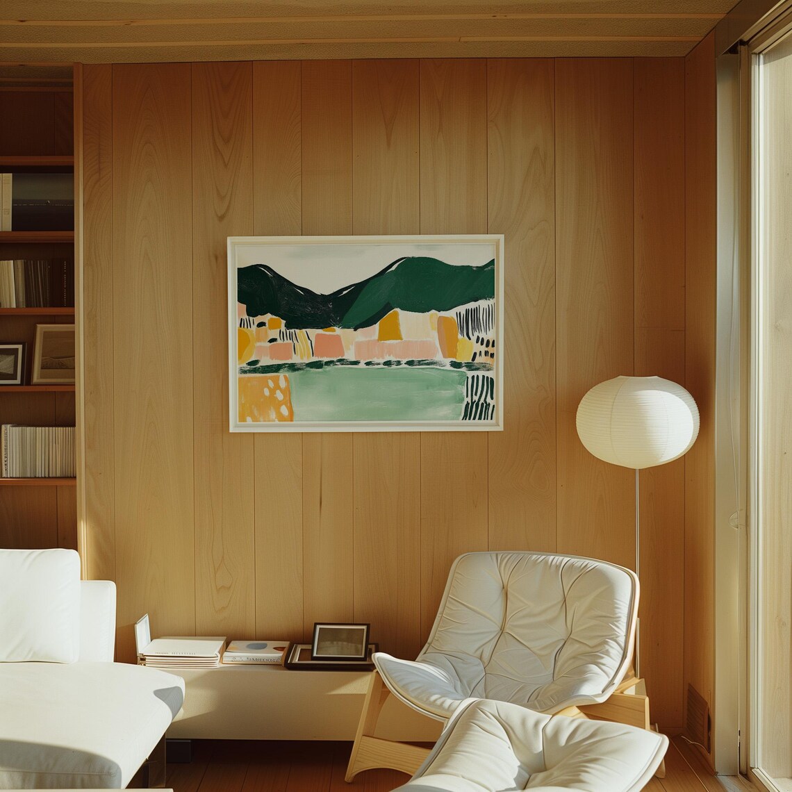 Abstract Village Landscape, Coastal Town Poster - Image 4