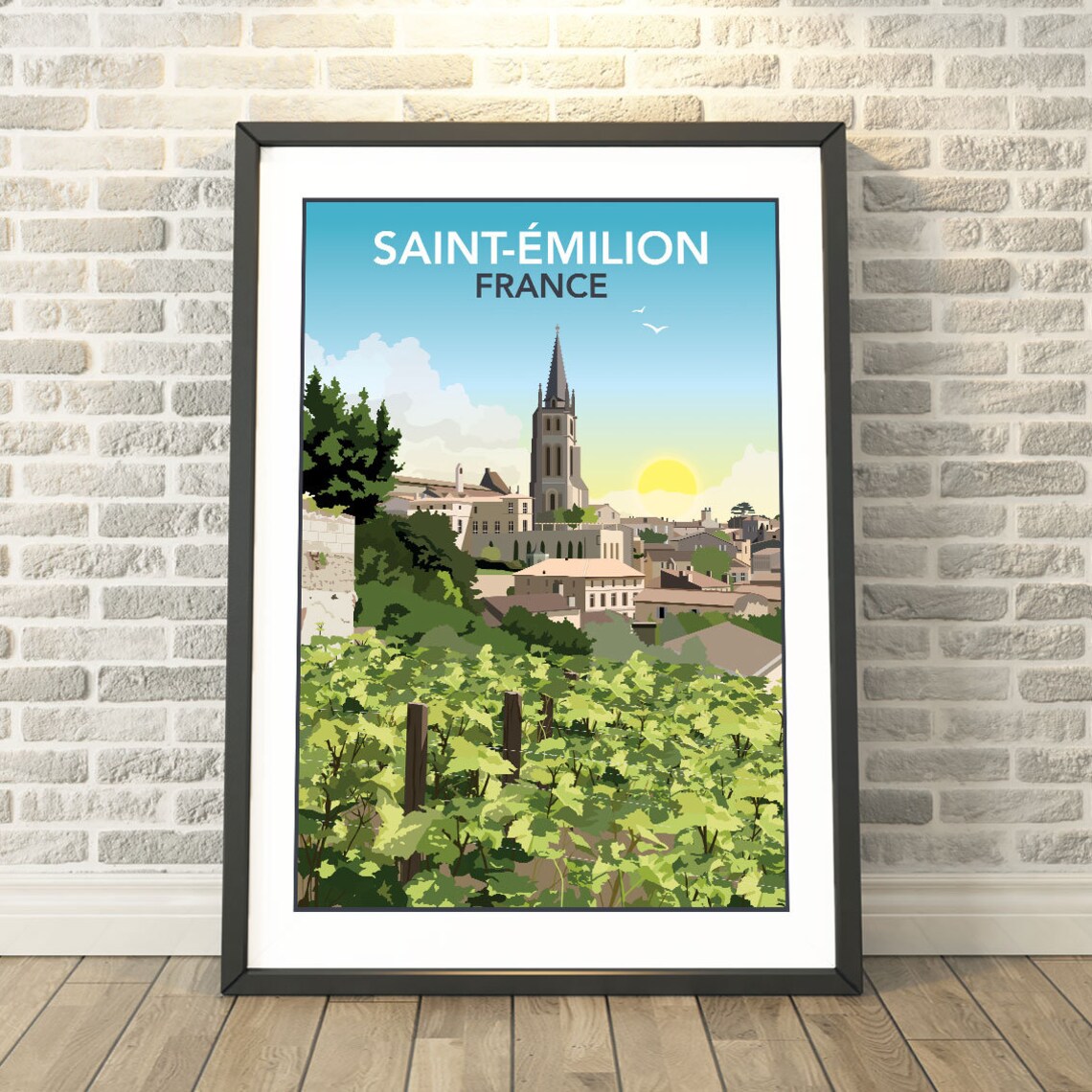 Saintmilion France Travel Poster, Memory Keepsake