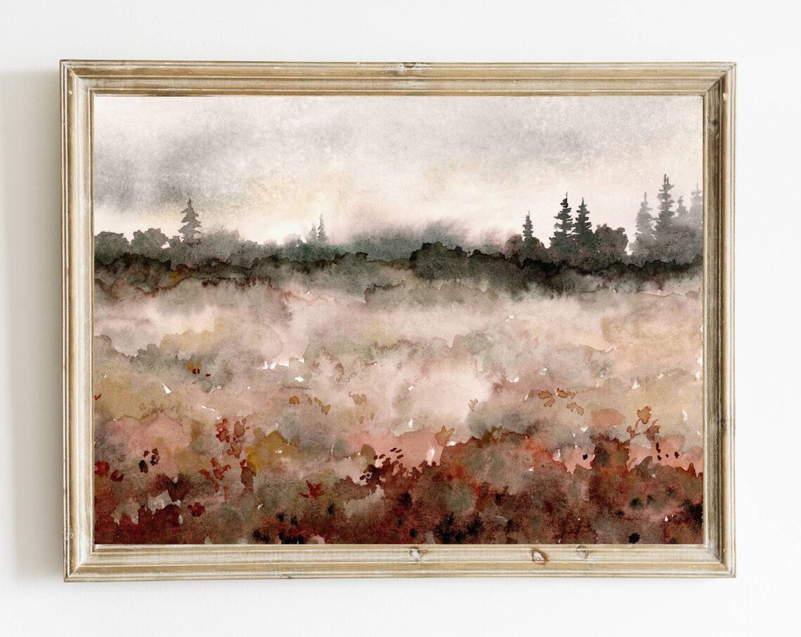 Forest Meadow Art Print, Abstract Landscape