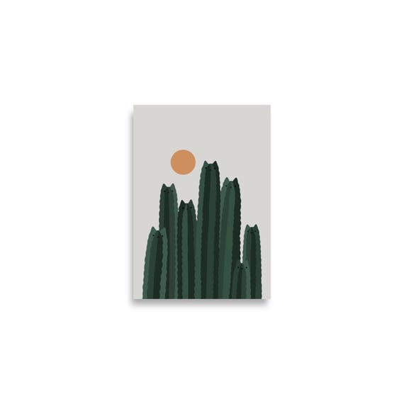 Cat And Plant 31 Art Print