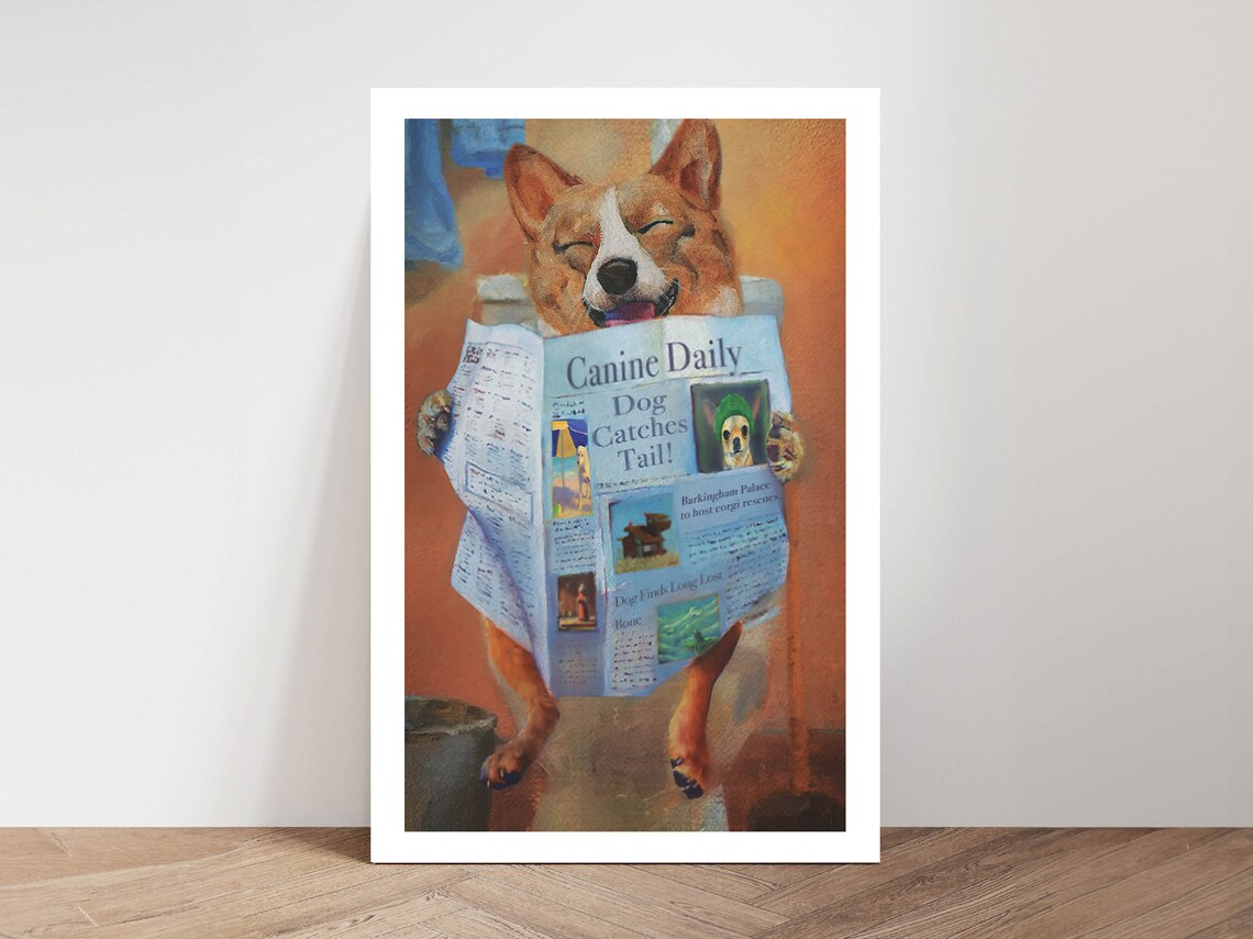 Funny Dog Bathroom Decor, Toilet Humor Art Print - Image 2