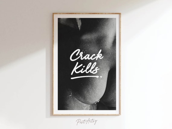 Crack Kills Bathroom Art Print Bathroom Wall Decor Guest Bathroom Modern Retro Poster Restroom Wall Hang Funny Bathroom Sign Toilet Humor