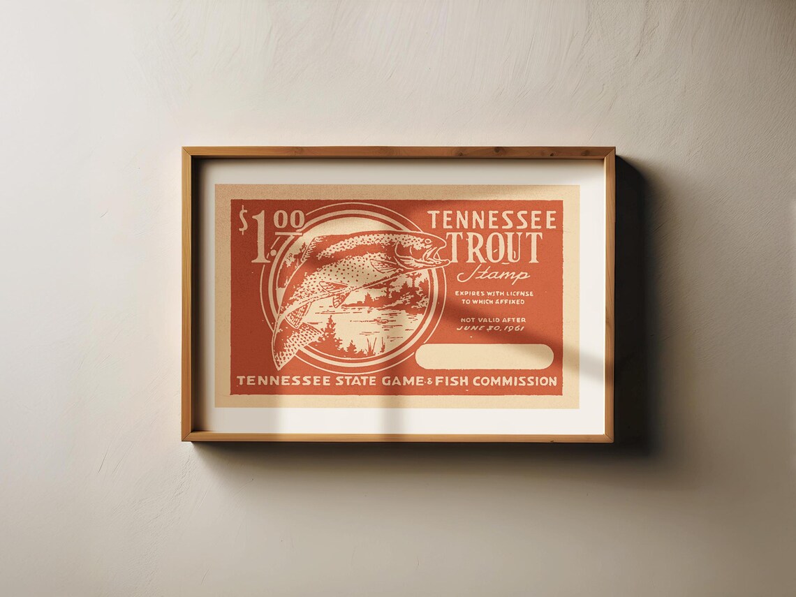 Tennessee Trout Fishing Retro Art Print, Angler Decor - Image 2