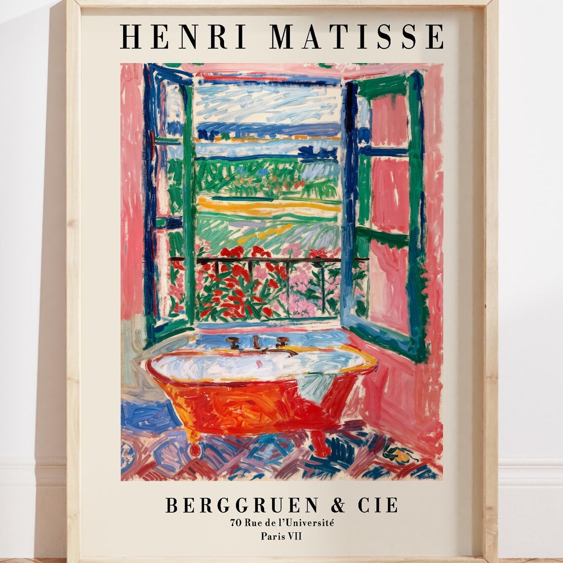 Colorful Matisse Bathroom Art Print, Countryside Poster