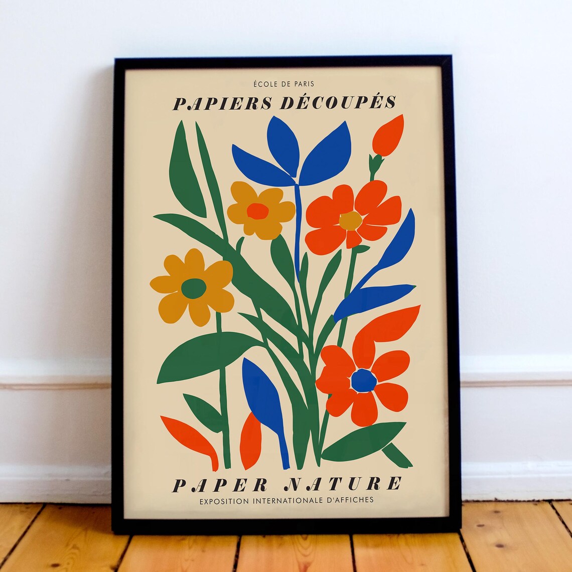 Papiers Découpés Colorful Paper Cut Floral Nature Art Poster