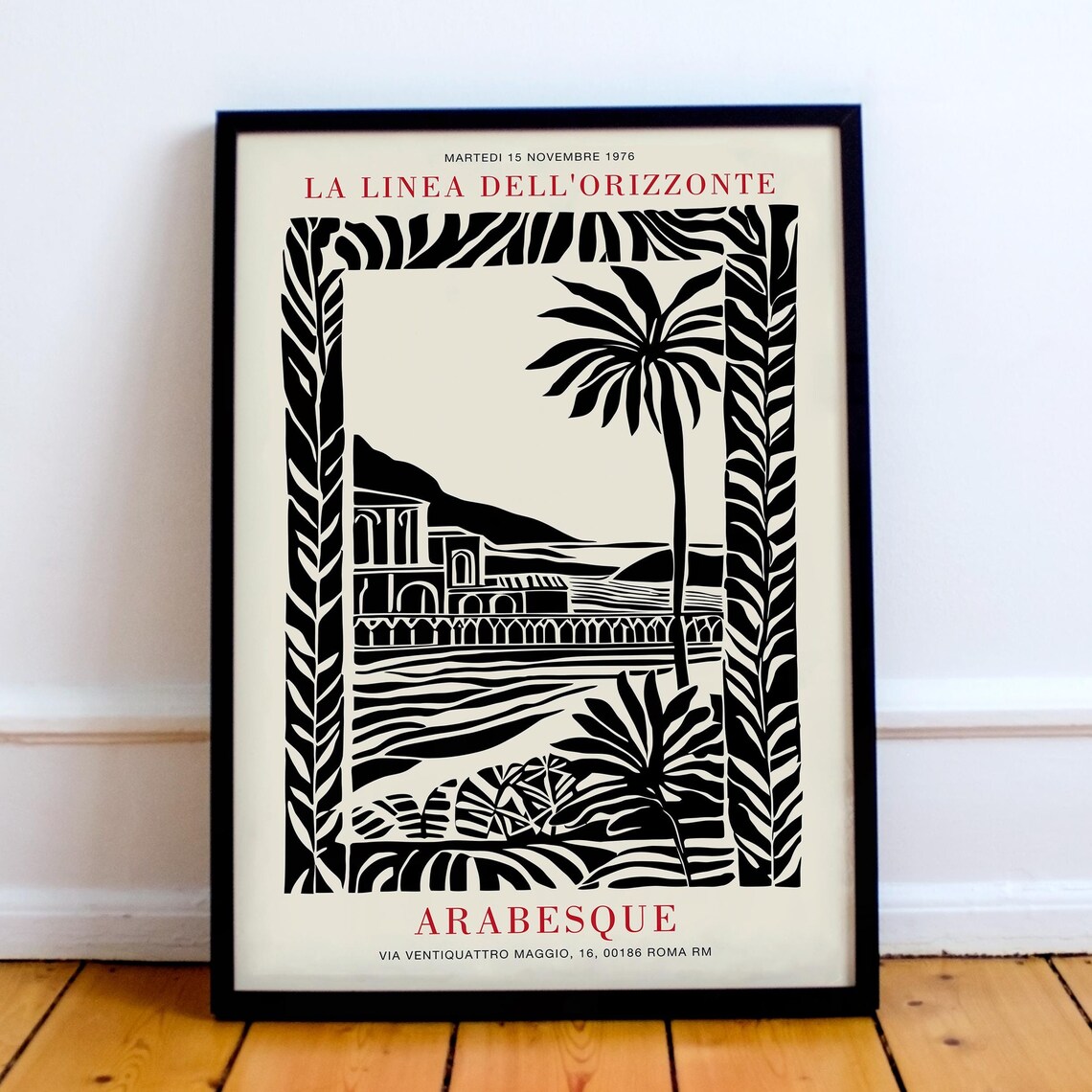 La Linea Dell'Orizzonte Arabesque Rome 1976 Exhibition Poster