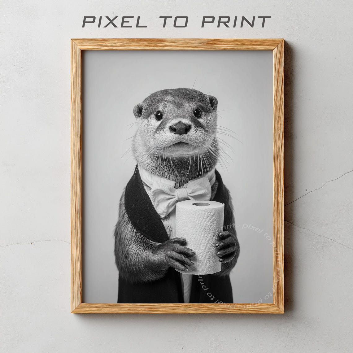 Otter In Suit Bathroom Poster Print