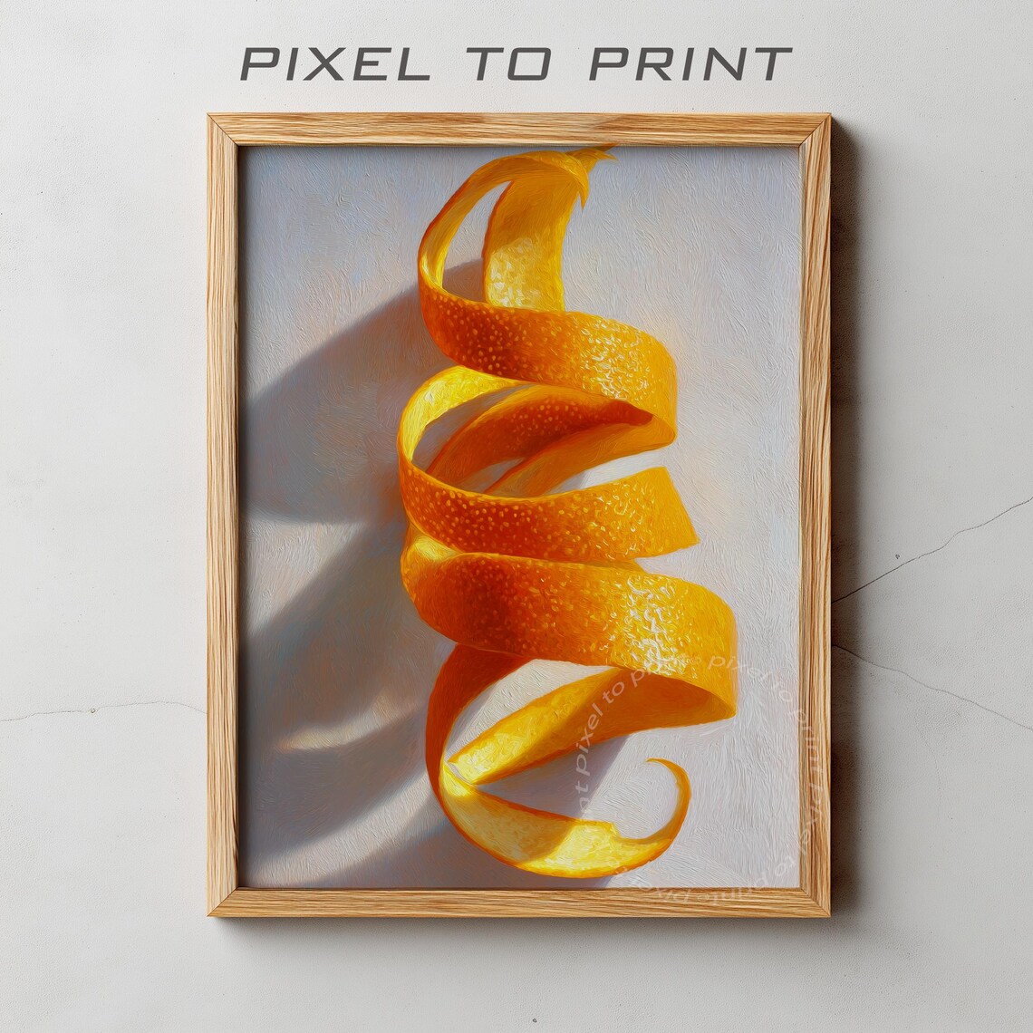Orange Peel Spiral Ribbon Still Life Oil Painting Style Poster
