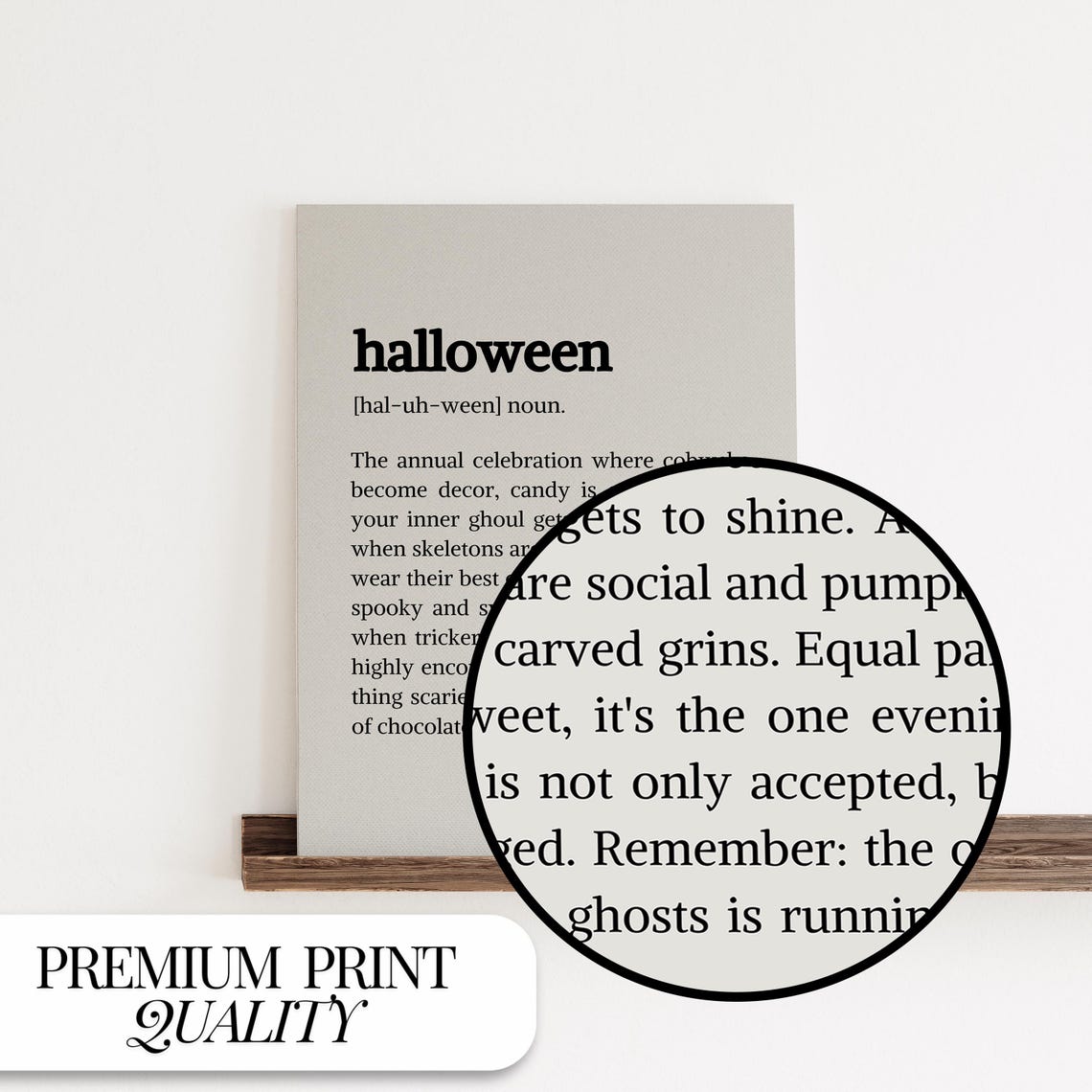 Halloween Definition Noun Dictionary Typography Spooky Season Poster - Image 4