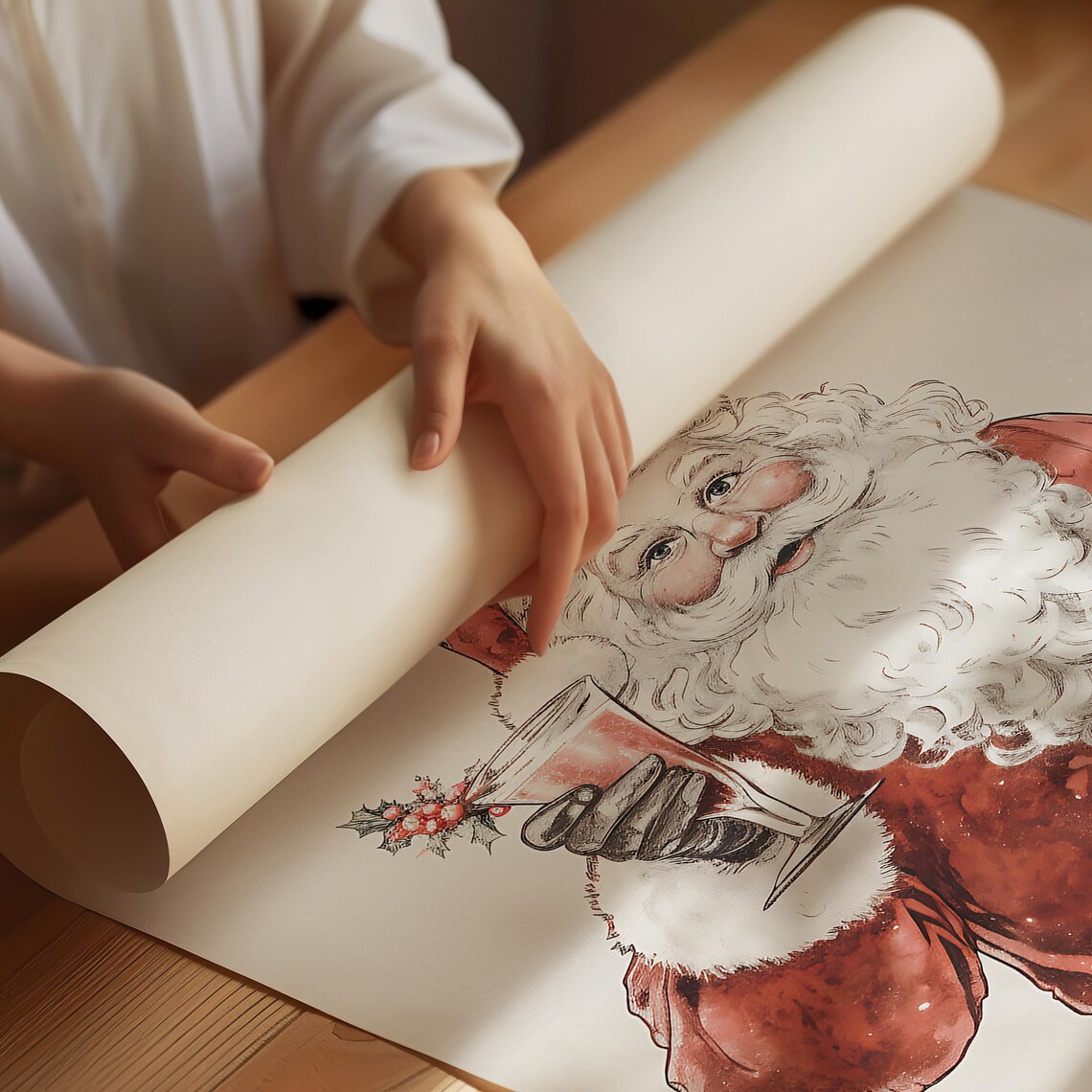 Santa Claus Red Holiday Wall Art Art Print - Image 2