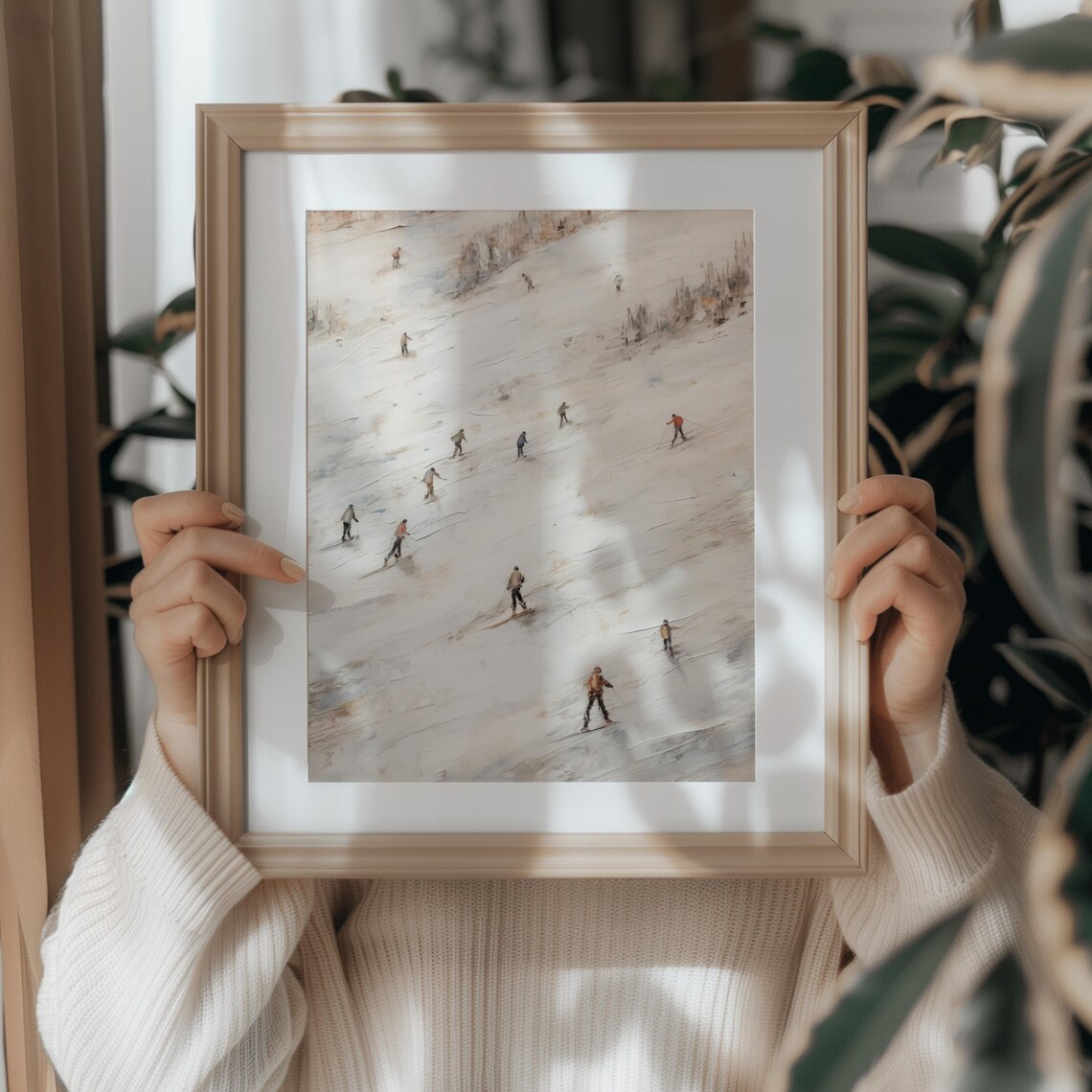 Ski Hill Vintage Style Mountain Skiing Art Print - Image 3