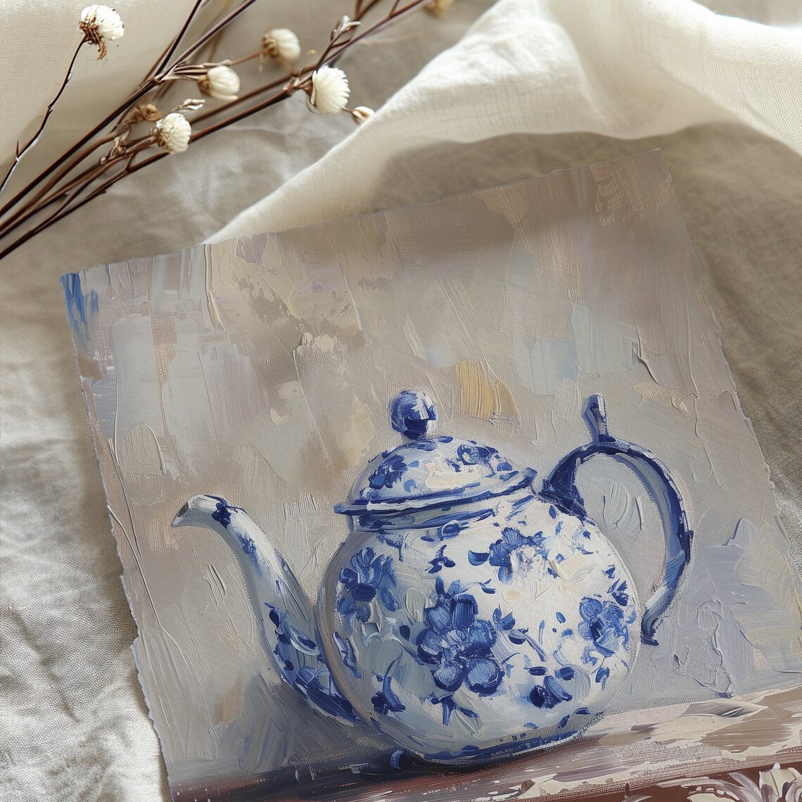 Rustic Teapot Vintage Farmhouse Wall Art Print - Image 4