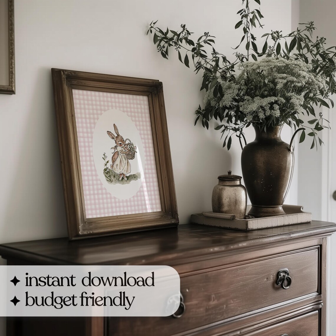 Rabbit Nursery Vintage Style Art Print, Antique Decor - Image 5
