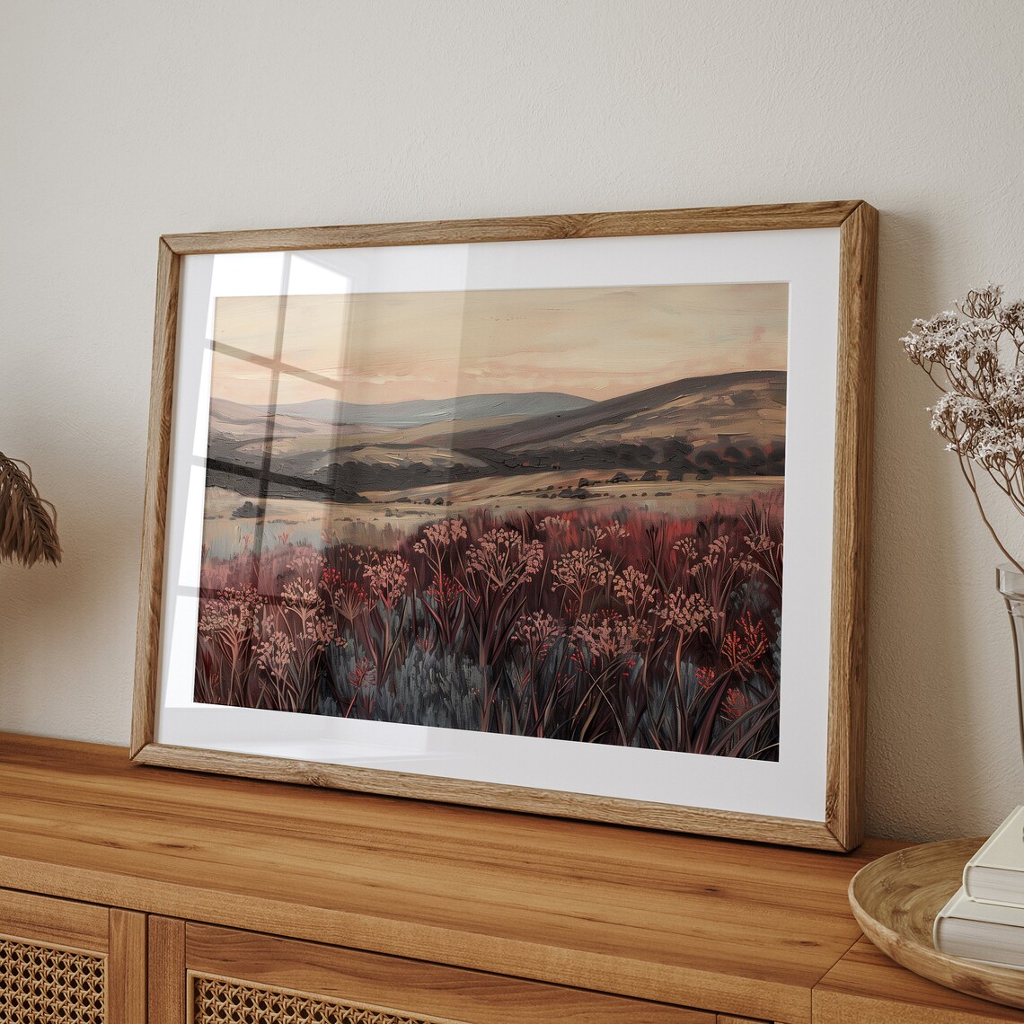 Moody Wildflower Landscape Vintage Wall Art Print - Image 2