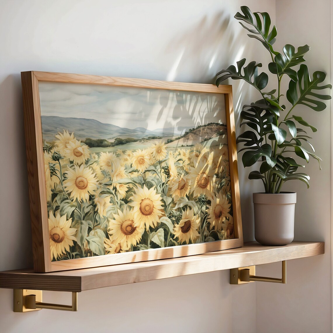 Sunflower Field Art Print, Soft Autumn Decor - Image 3