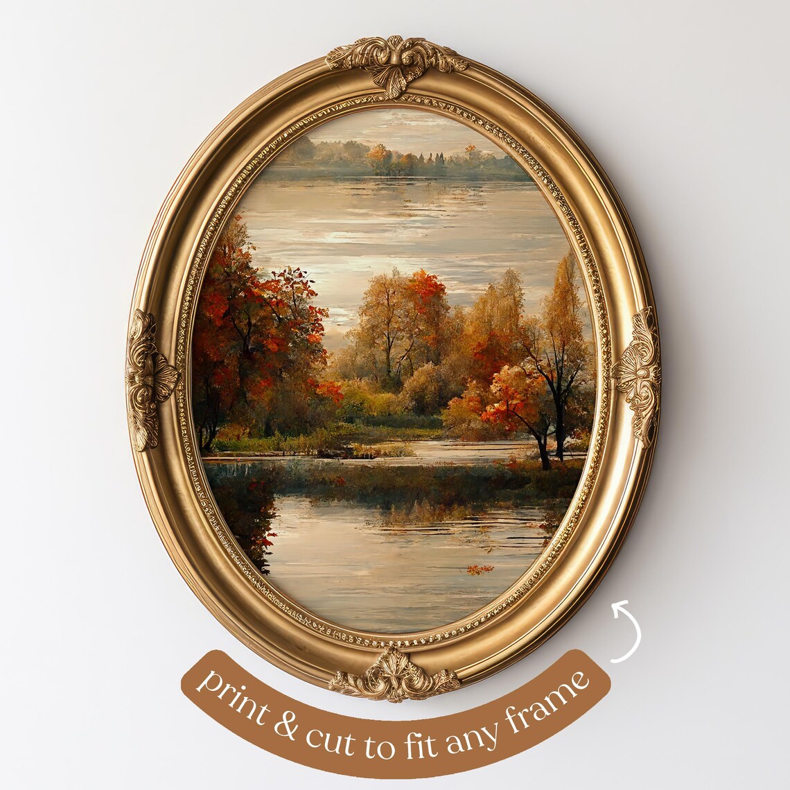 Autumn Landscape Poster, Fall Foliage Lake Art - Image 3
