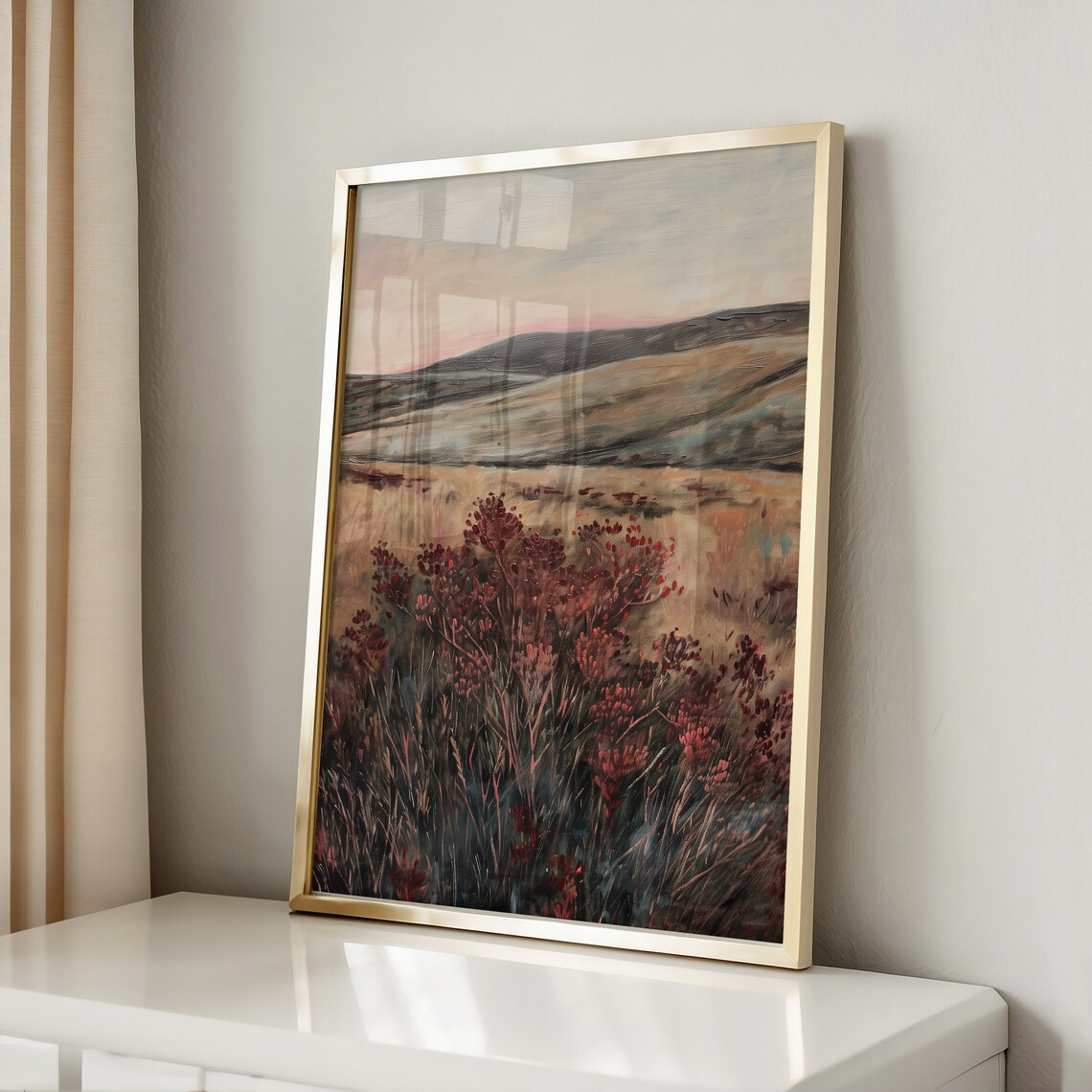 Moody Landscape Print, Vintage Pastoral Scenery - Image 3