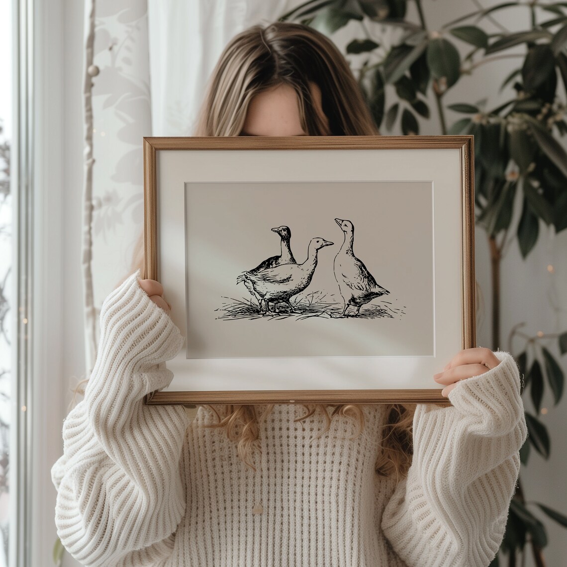 Goose Sketch Print, Vintage Nursery Wall Art - Image 4