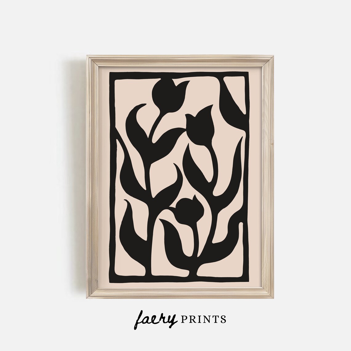 Minimalist Neutral Spring Tulip Art Print - Image 3