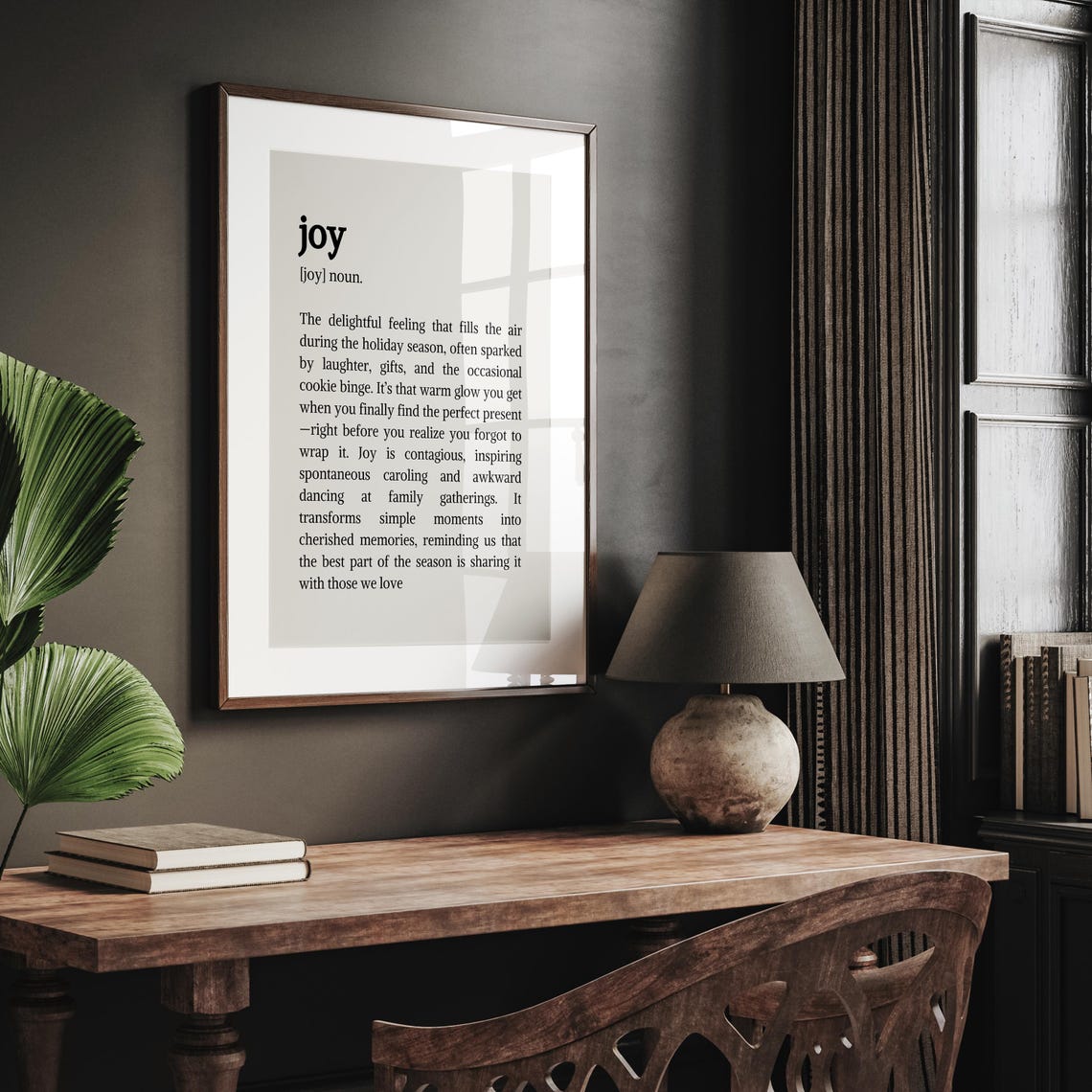 Joy Definition Noun Christmas Dictionary Typography Holiday Poster - Image 3