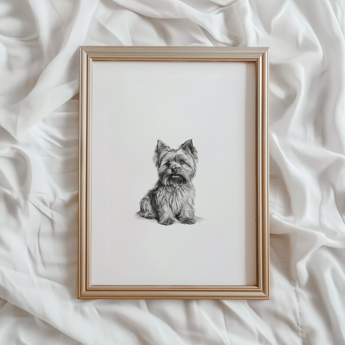 Yorki Dog Sketch, Yorkshire Terrier Art Print