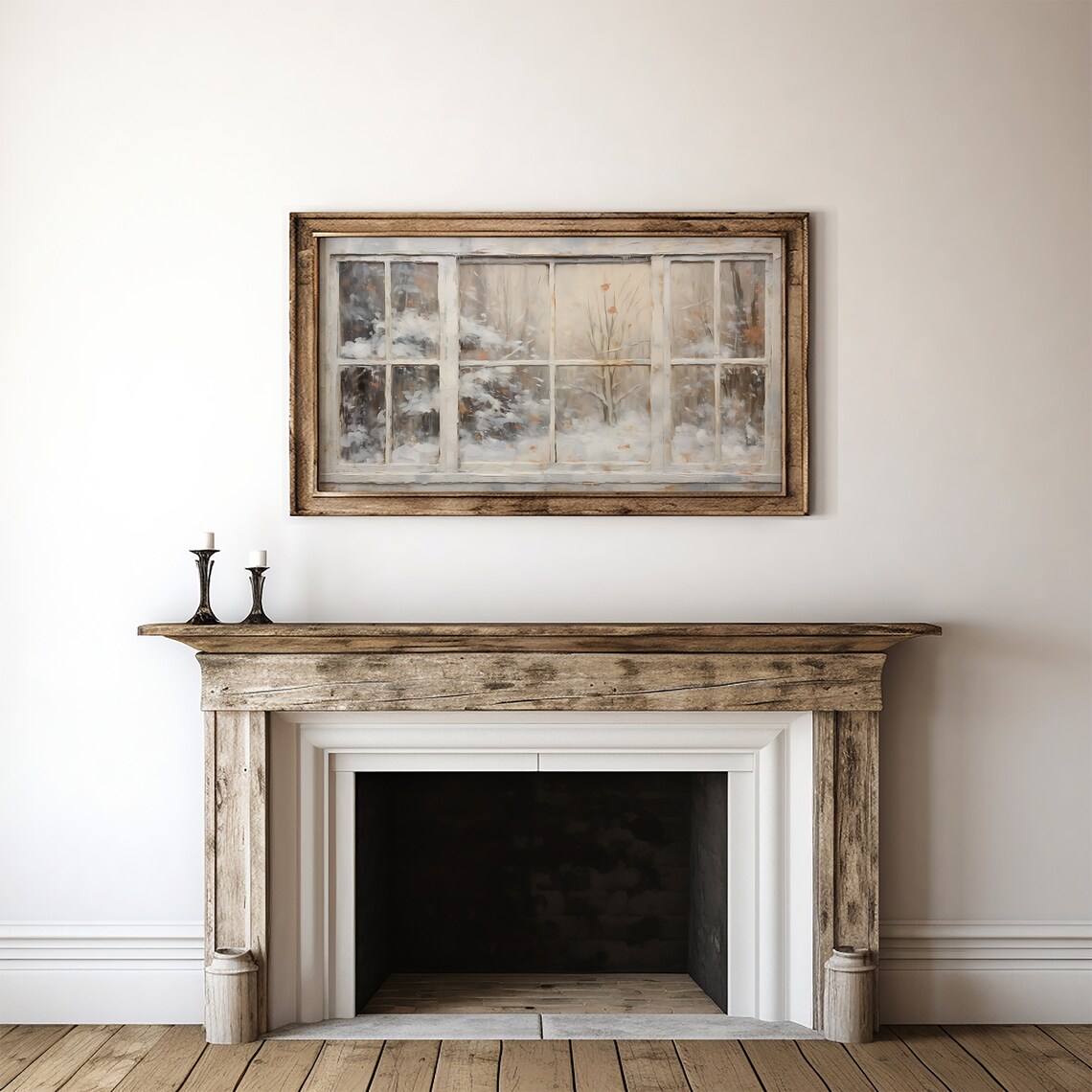 Winter Snow Window Christmas Art Print - Image 2