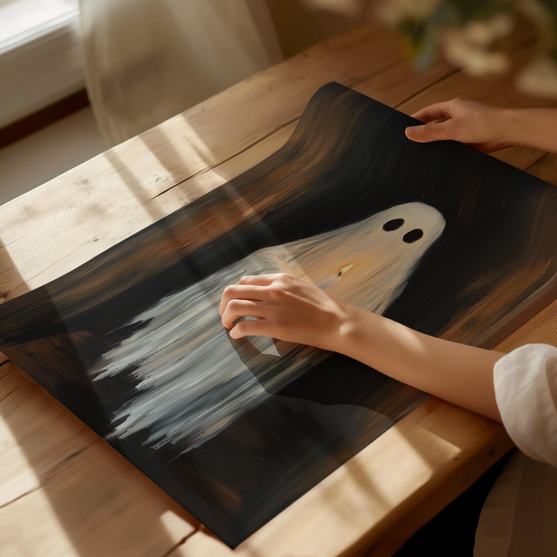 Ghost Holding a Candle Halloween Poster, Dark Academia - Image 2