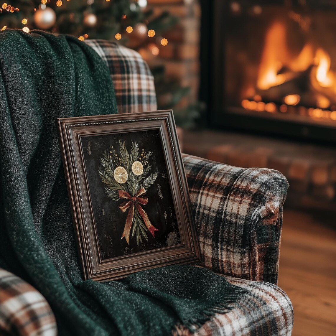 Christmas Citrus Pine Print, Rustic Holiday Decor - Image 4
