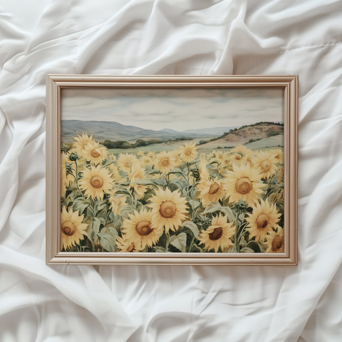 Sunflower Field Art Print, Soft Autumn Decor - Image 5