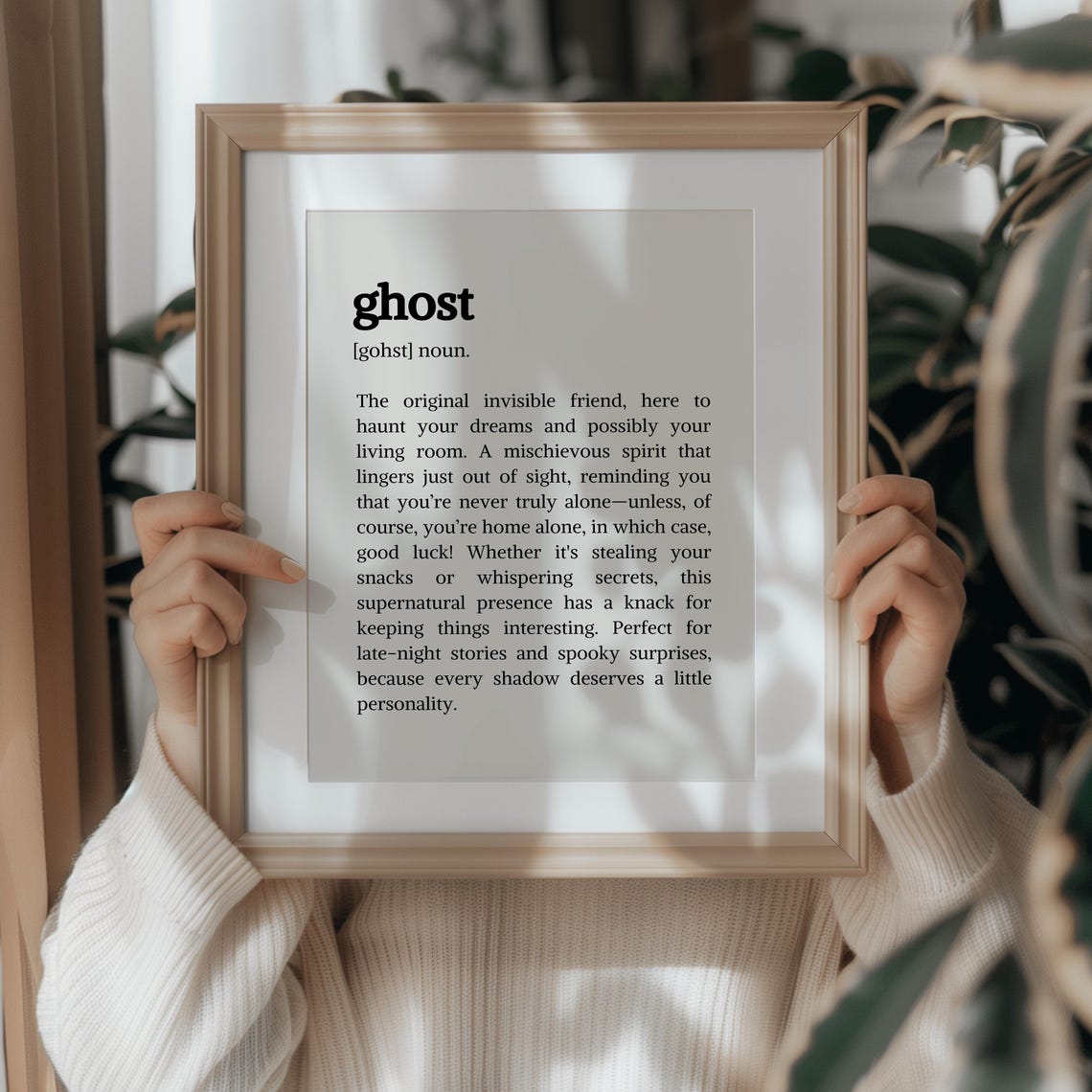 Ghost Definition Noun Funny Dictionary Typography Halloween Poster - Image 3